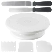 Вращающаяся подставка для украшения торта набор Вращающийся поворотный стол для торта Amazon Лидер продаж кухонные принадлежности, приспособления для 11-дюймовый напрямую от производителя