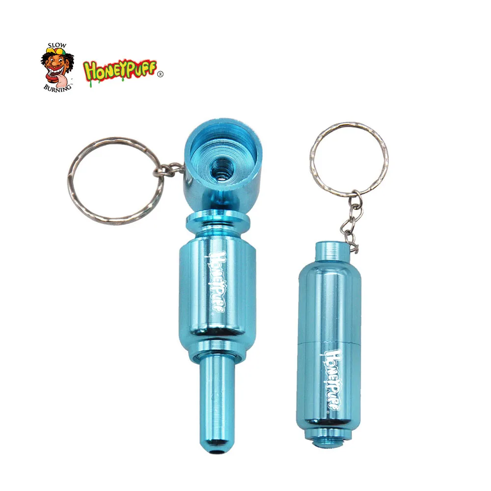 HONEYPUFF Premium Metal Smoking Pipes Keychain Style Cute 77MM Aluminum