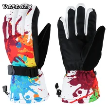 Facecozy Зимние перчатки для сноуборда, лыж для мужчин и женщин ветроустойчивый Влагоустойчивый термический перчатки толстое катание по горам мотоцикл снежные рукавицы