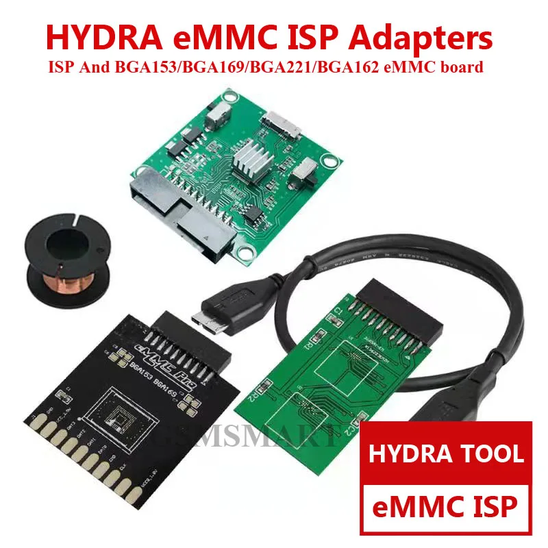 News Hydra ISP eMMC Adapter Set Tool BGA153 BGA169 BGA221 BGA162 Break out Board | Мобильные телефоны и аксессуары