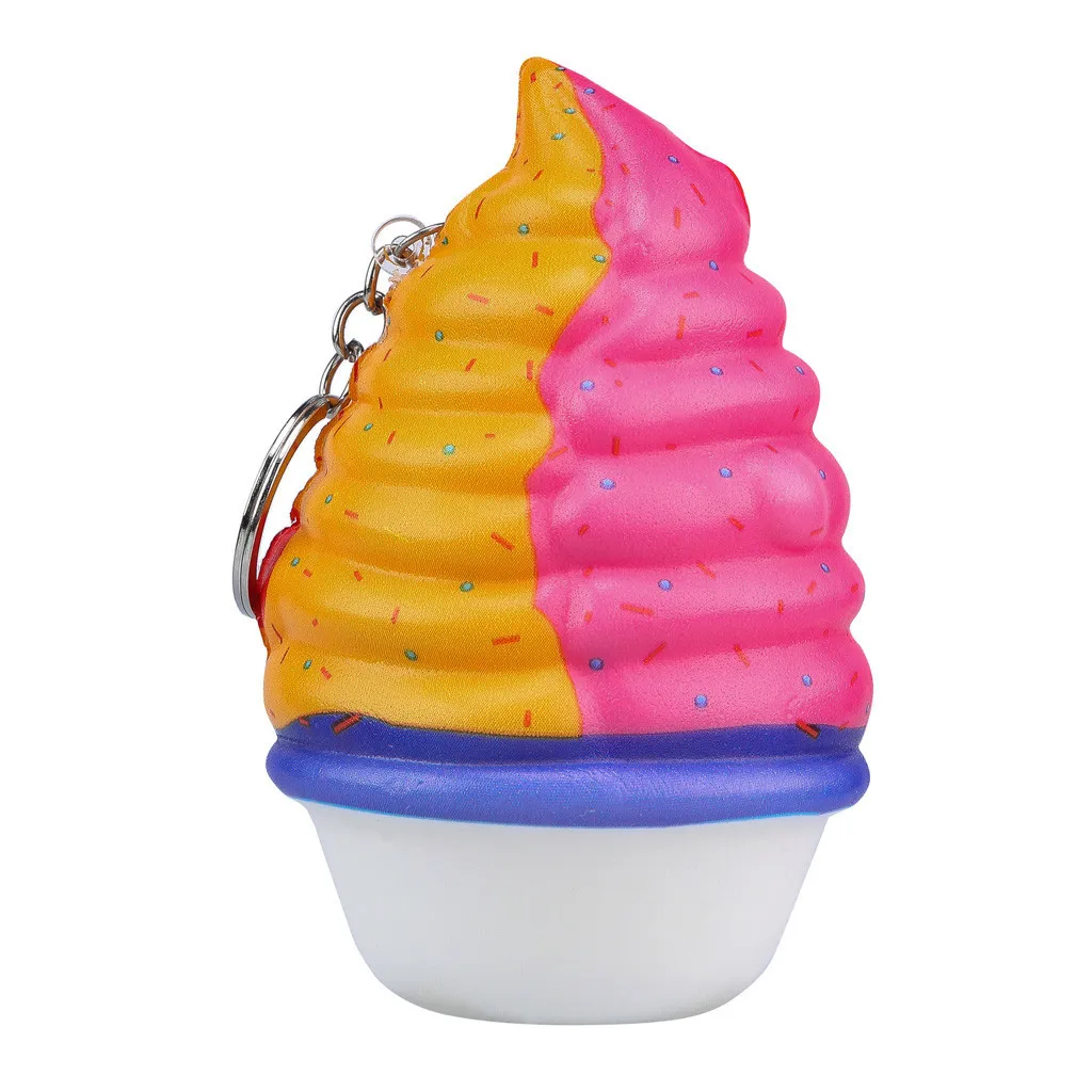 Kawaii Panda ice cream Slow Keychain Stress Reliever Toy Antistress Kids Toys Backpack Key Decorations Slow rebound toy #A