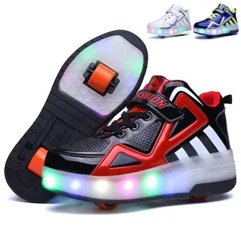 

Men and women heelys double round children automatic stealth rollerskate adults