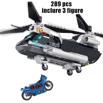 

superhero Serices Black Widow helicopter chase Movie Model Set Building Blocks Bricks Kids Toys Model Kit Kids Toys Gift