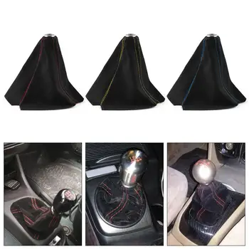 

Universal Car Gear Shift Collar Cover Suede Faux Leather Stick Knob Cover Boot Gaiter Car Interior Accessories