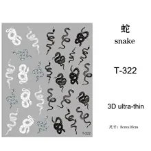 1pcs T-Series Snake Design Nail Art Stickers Colorful Dragons Slider Decals White Black Snake for Manicure Nail Art Decoration