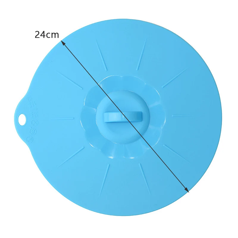Мульти-Функция силиконовый выкипает крышкой разлива сохранение посуда набор посуды стеклянная крышка печи сейф с вместо того, чтобы Пластик Обёрточная бумага Пособия по кулинарии инструменты - Цвет: 24cm Blue