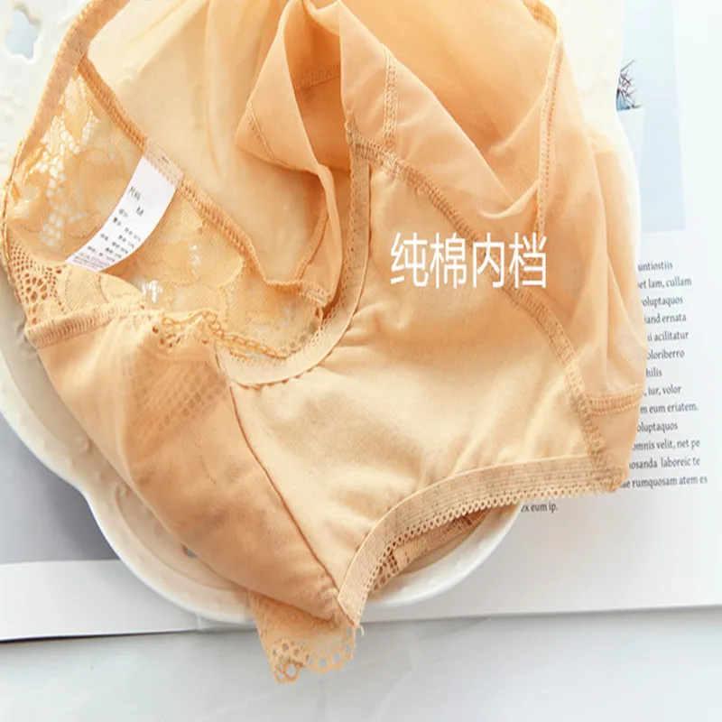 4Pcs New Women's Panties Underwear Sexy Lace breifs Seamless Underpants Mid Waist Female Lingerie Ladies Underwear