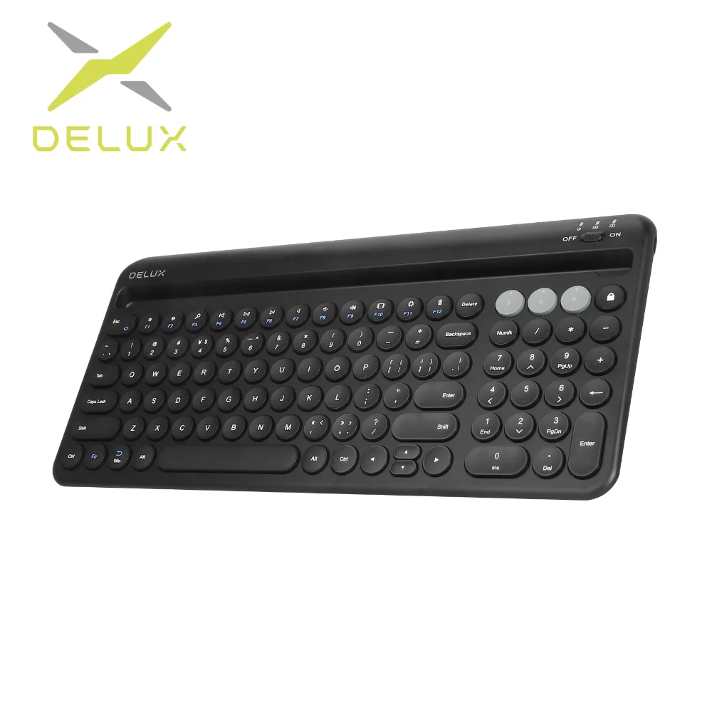Delux K2212 Беспроводная bluetooth-клавиатура для подключения нескольких устройств