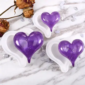 

DIY Resin Jewelry Casting Mold 3D Love Heart Resin Mold Craft Jewelry Casting Mold for Jewelry Making Tools
