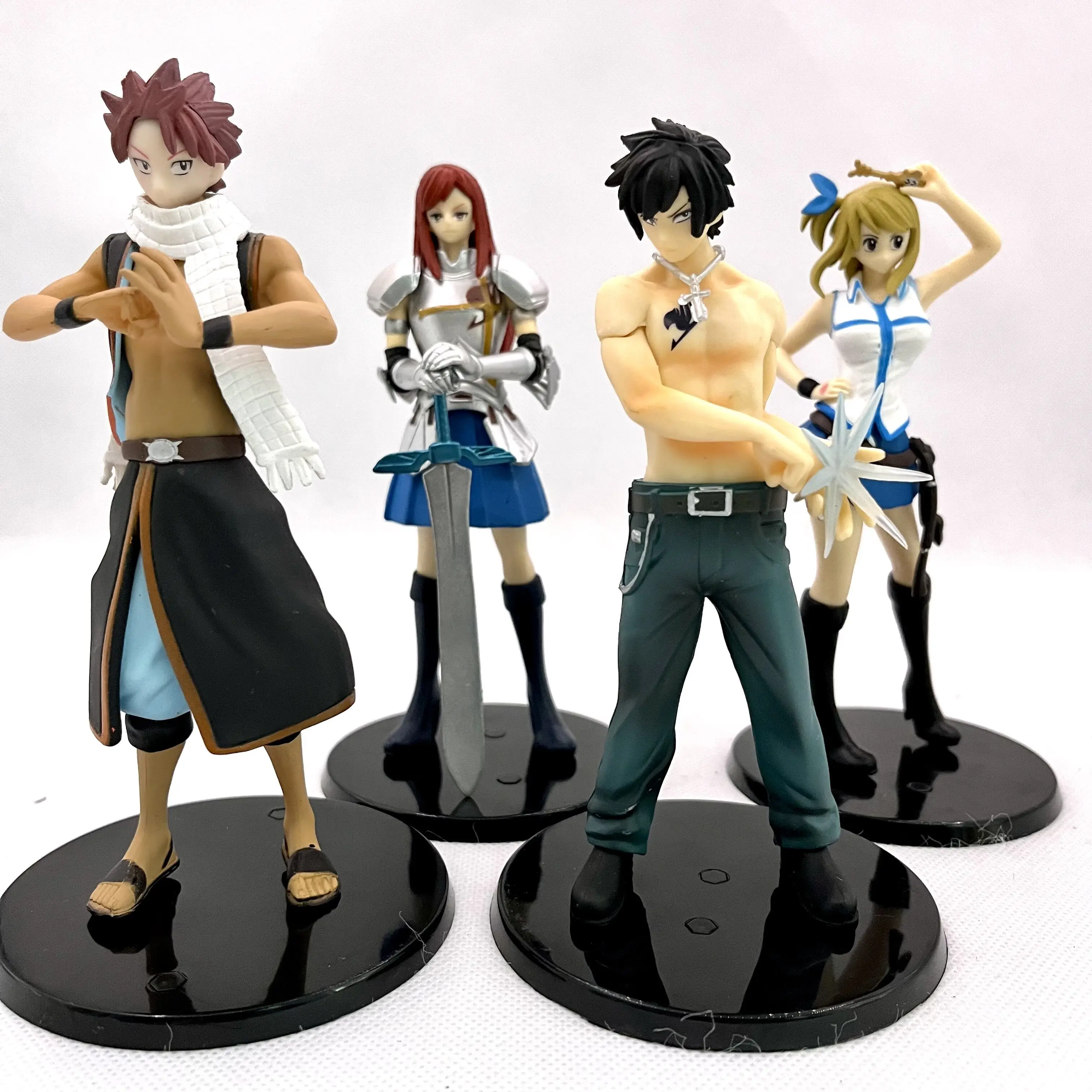 4 pçs/set Personagens de Anime Fairy Tail PVC Action Figure Toy Modelo