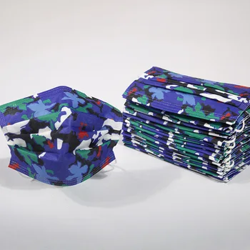 

50pcs Disposable Red Three-layer Mask Adult Printing Soluble Spray Cloth Thicken Adult's Face Mouth Mask Earloop Fast Delievry