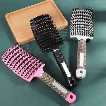 

7 Colors Hair Scalp Massage Comb Bristle Nylon Brushy Hairbrush Wet Curly Detangle Hair Brush Anti-breakage Demelante Brush