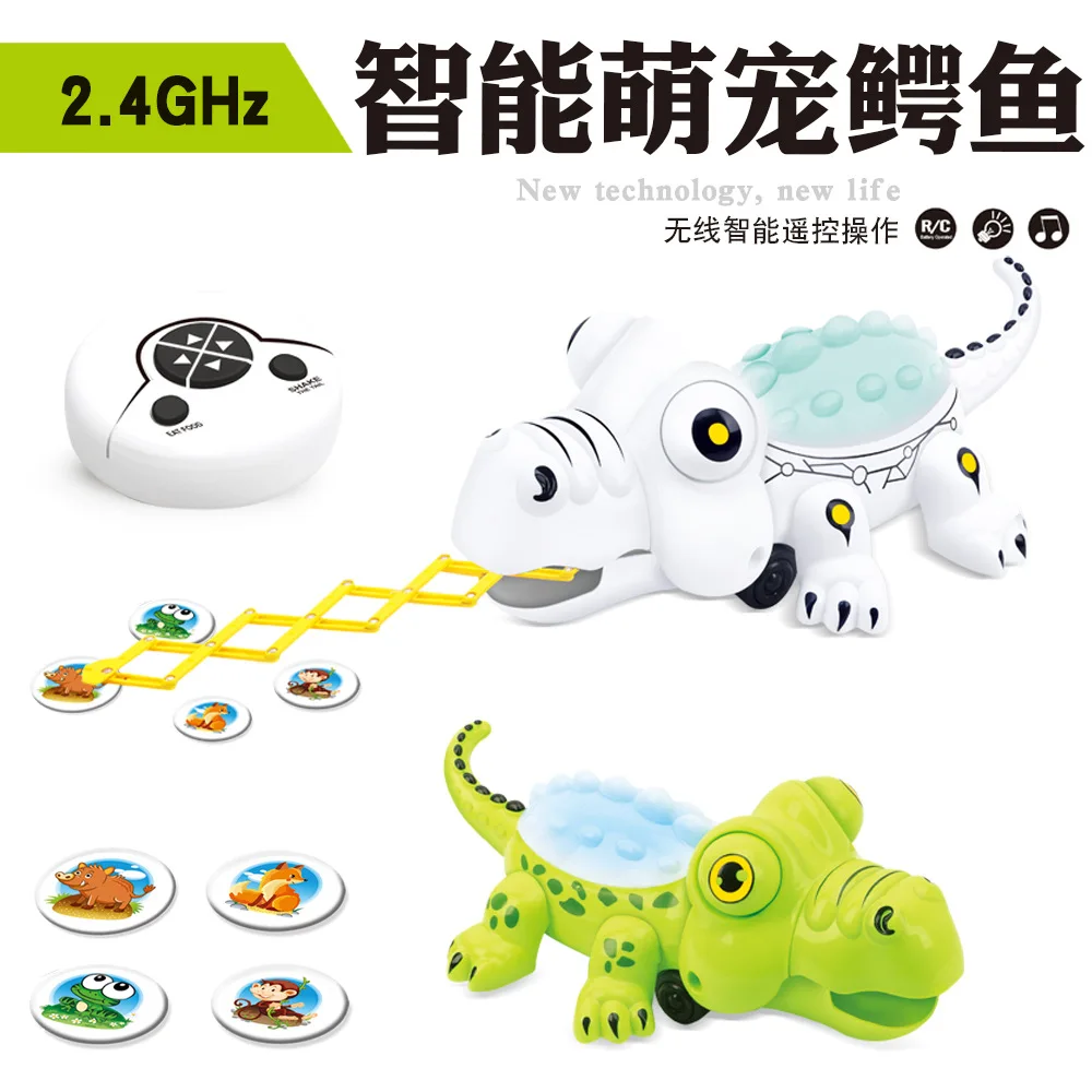 

Smart Cute Pet Crocodile 2.4G Wireless Remote Control-Remote Control Predation Electric Pet Toy with Light And Music