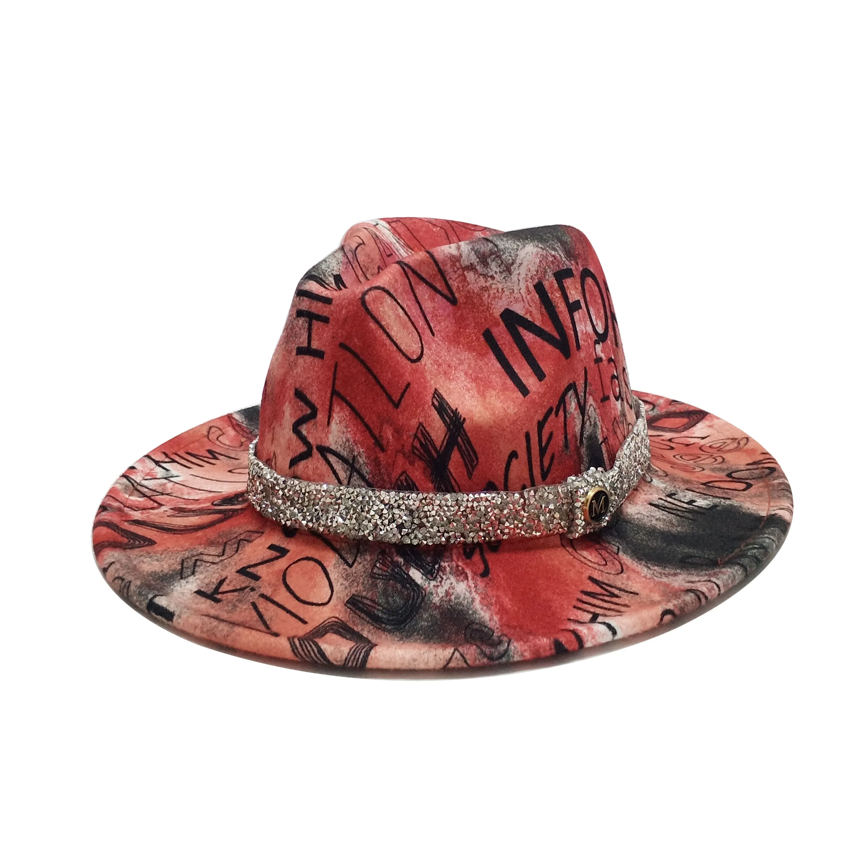 Sense of Universe Technology Fedora Hat Spring Autumn New Bright Color Jazz Hat Men Women Felt Hat Tie-dye Wool-like Panama Hat straw fedora hat mens