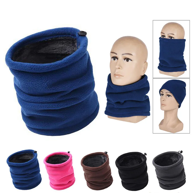 Unisex Outdoor Fleece Bib Double Warm Collar Scarf Sports Windproof Mask Breathable adjustable Scarf