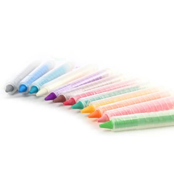 

12PCS Cylindrical Transparent Chalk Sleeve Chalk Clip Round Tip Pointed Dust Free Chalk Extender