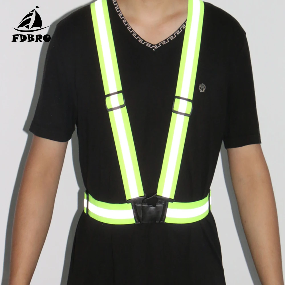 FDBRO, унисекс, жилеты для бега, высокая видимость, светоотражающий, эластичный, безопасный жилет, Прямая поставка, подходит для велоспорта, спорта, одежда для улицы