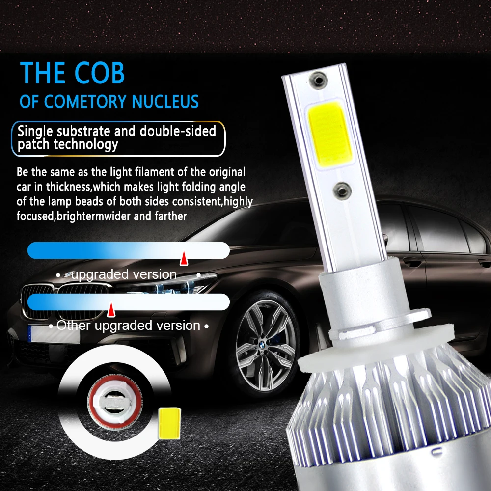 YuBao 880 1 пара C6 комплект автомобильных светодиодных фар Led COB 6000K 36 Вт 8000LM 881 H27 Beam Turbo