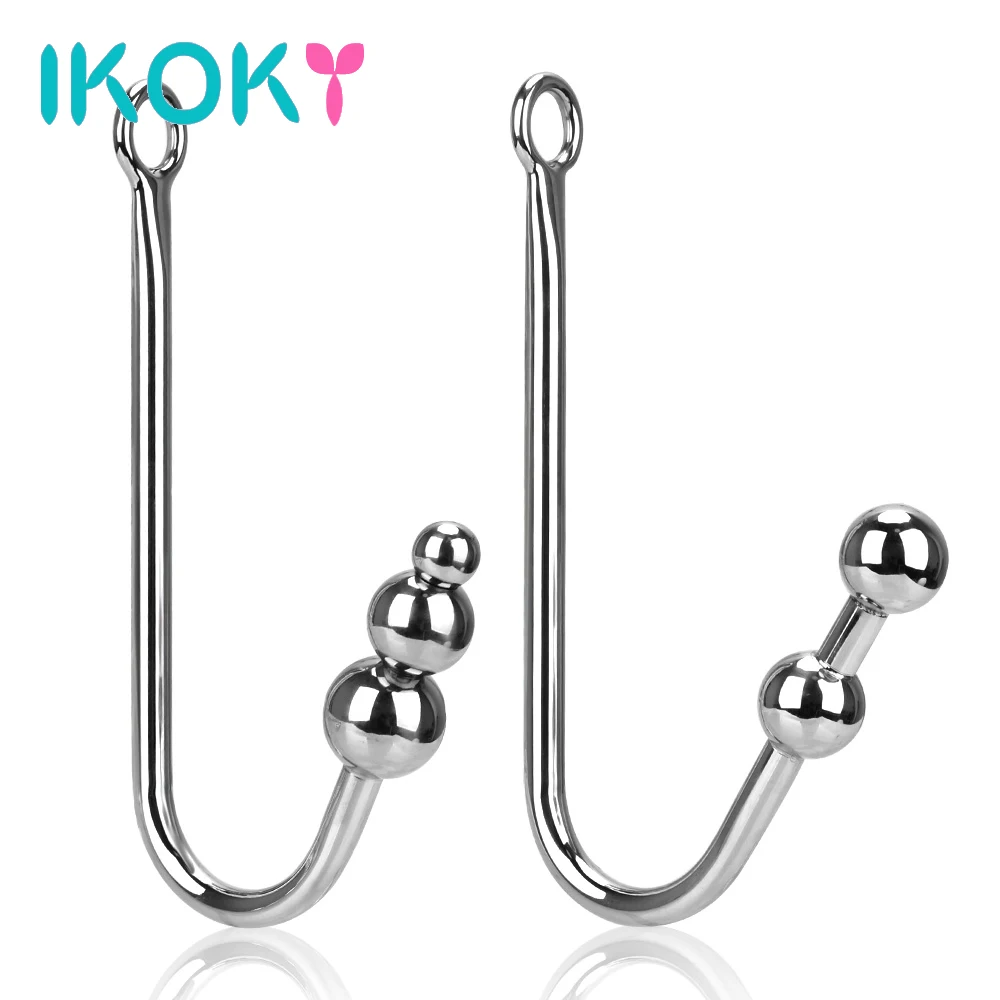 IKOKY Stainless Steel Anal Dilator With Ball Hole Sex Toys for Men and Women Butt Plug Adult Products Hook | Красота и здоровье