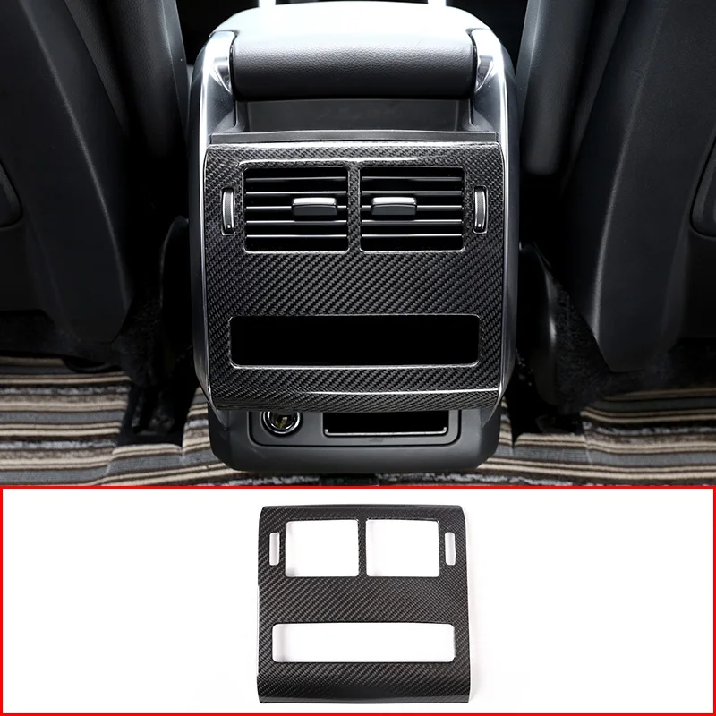 

For Landrover Range Rover Sport RR Sport 2014-2017 Real Carbon Fiber Rear Row AC Outlet Frame Cover Trim Accessories