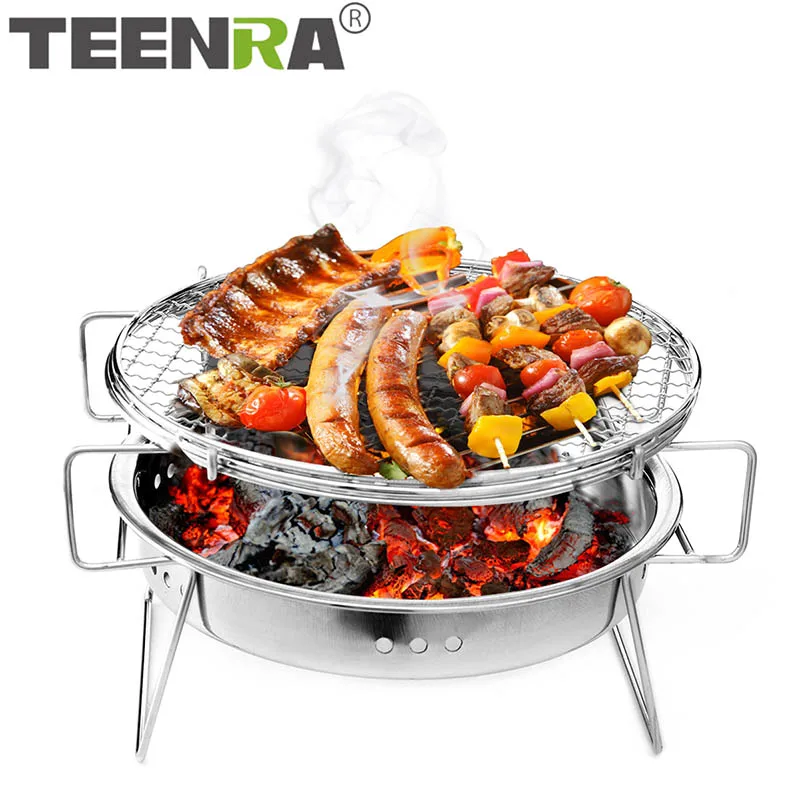 Мини Гриль TEENRA для барбекю гриль из нержавеющей стали складные аксессуары