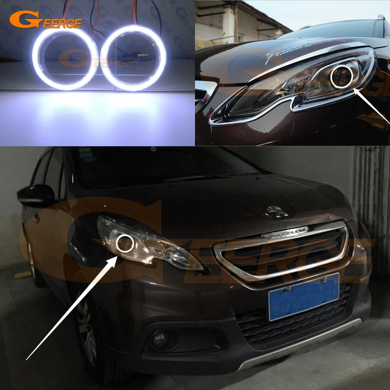 

For Peugeot 2008 I pre facelift 2013 2014 2015 2016 Excellent Ultra bright COB led angel eyes halo ring