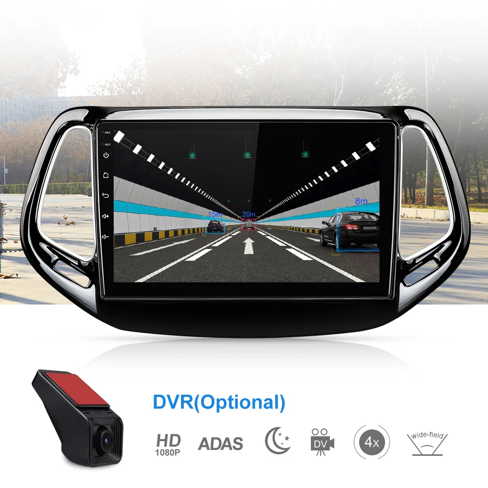 Автомобильный Радио мультимедийный плеер для Jeep Compass- 2Din Android 9,0 Авторадио gps навигация магнитофон Кассетный Стерео