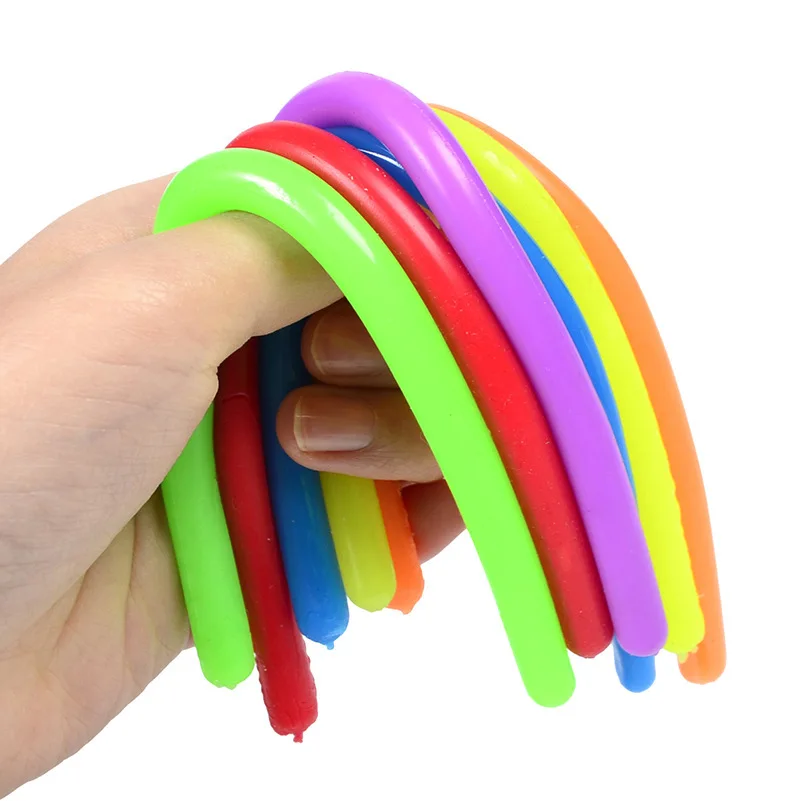 New 5Pcs TPR Elastic Noodles Stress Reliever Toy Vent Noodles Antistress Hand Adult Toys Children Squeeze Sensory Toys Gift