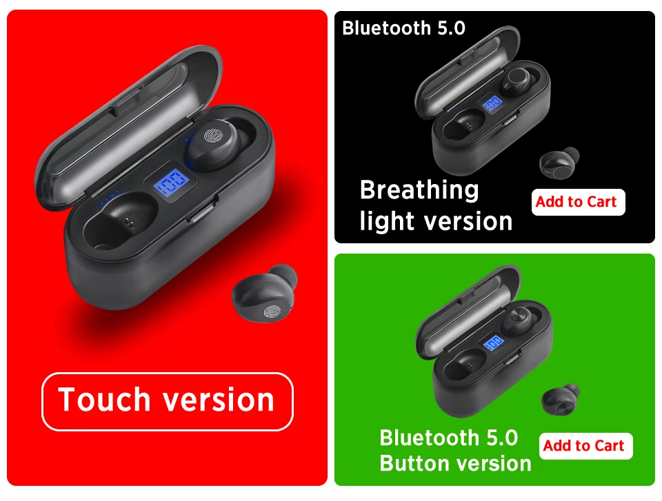 TWS F9 Bluetooth 5,0 беспроводные наушники 8D стерео мини смарт сенсорный наушник Поддержка iOS и Android светодиодный Банк 2000 мАч зарядная коробка