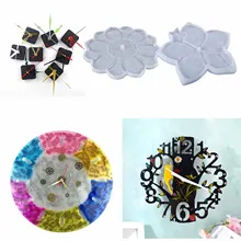 

Flowers Shape Clock Silicone Mold DIY Square Round Clock Watch Mould Wall Hanging Decorative Mirror Epoxy Resin Molds