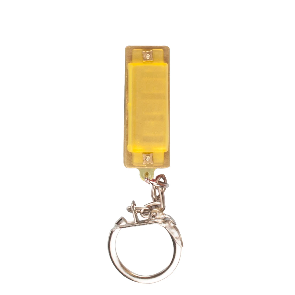 4 Hole 8 Tone Mini Harmonica Keychain Key Rings Toy Gift Musical Instrument Yellow Color