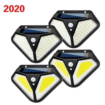 

2020 New 120 LED/50 COB Outdoor LED Solar Light, 3 Patterns Waterproof PIR Motion Sensor Garden Light