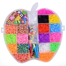 10000pc Elastic Rubber Loom Bands Set DIY Toy  Weave Gum Bracelet Kid DIY Silicone Rubber Bands Rainbow for Teenage 8 10 years