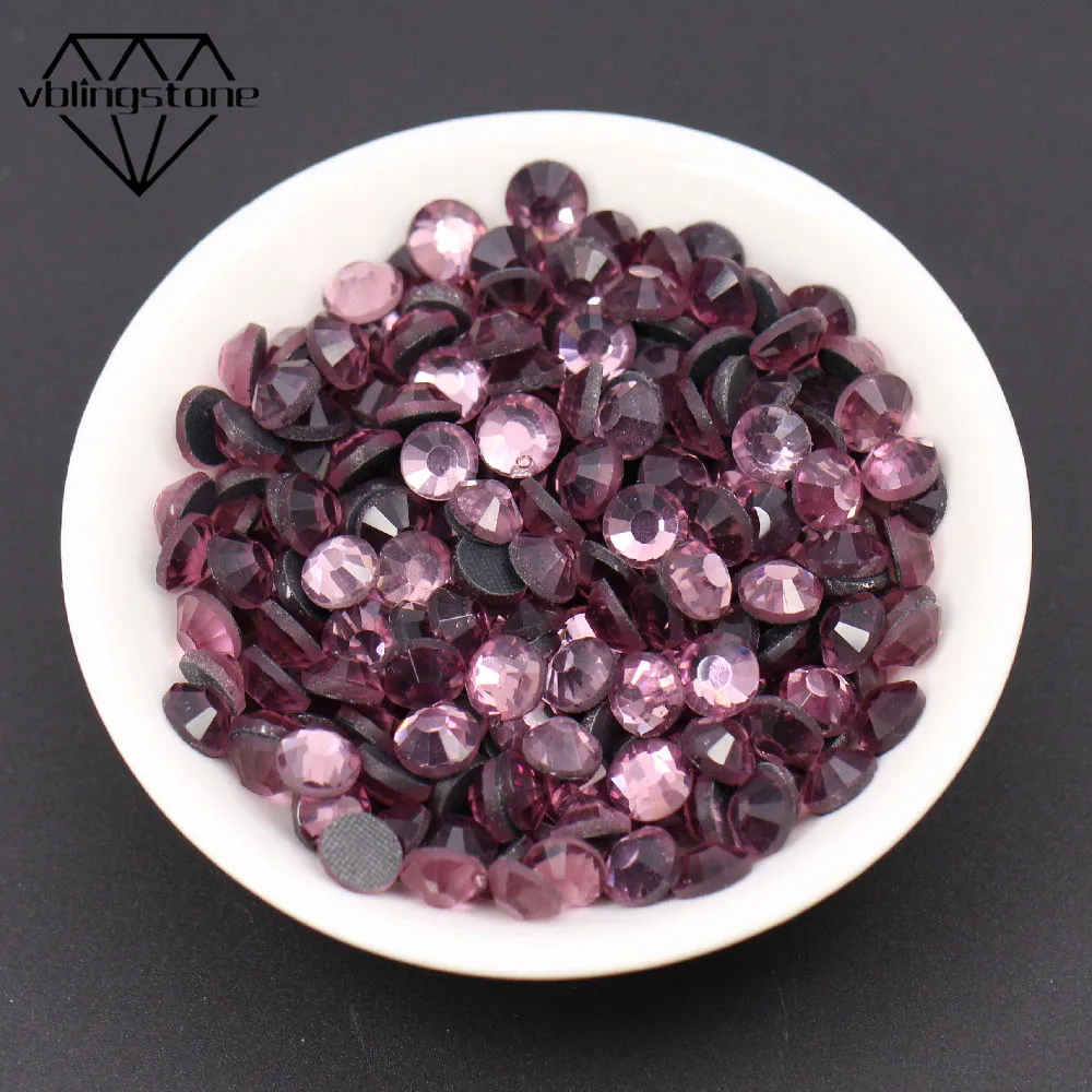 Amethyst Color Crystal Hot Fix Rhinestone Flat Back Strass For Wedding Dresses DIY Iron On Rhinestones SS6-SS30 | Дом и сад