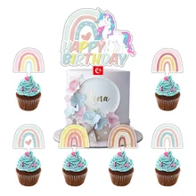 Cute Glitter Carousel Topper for Birthday Party Cupcake Decorative S8
