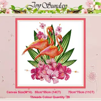 

Flamingo animals painting counted 11CT 14CT Cross Stitch Sets DIY Chinese Cross-stitch Kits Embroidery Needlework home decor