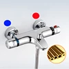 Reversed Inlets Thermostatic Bath Shower Faucet Wall Bathtub Mixer Thermostatic Shower Faucet with Right for Hot Water ► Photo 2/6
