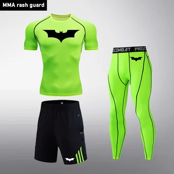 

Men's Clothing Compression MMA Union Suit Quick-drying rashgard Male Solid color jogging suit Gym Bodybuilding suit Top Sports