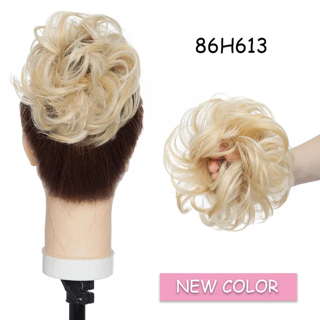 BENEHAIR Messy Hair Bun Scrunchy Curly Hair Chignon Women Chignon Synthetic Hair Extensions Updo Donut Hairpieces Fake Hair 86H613