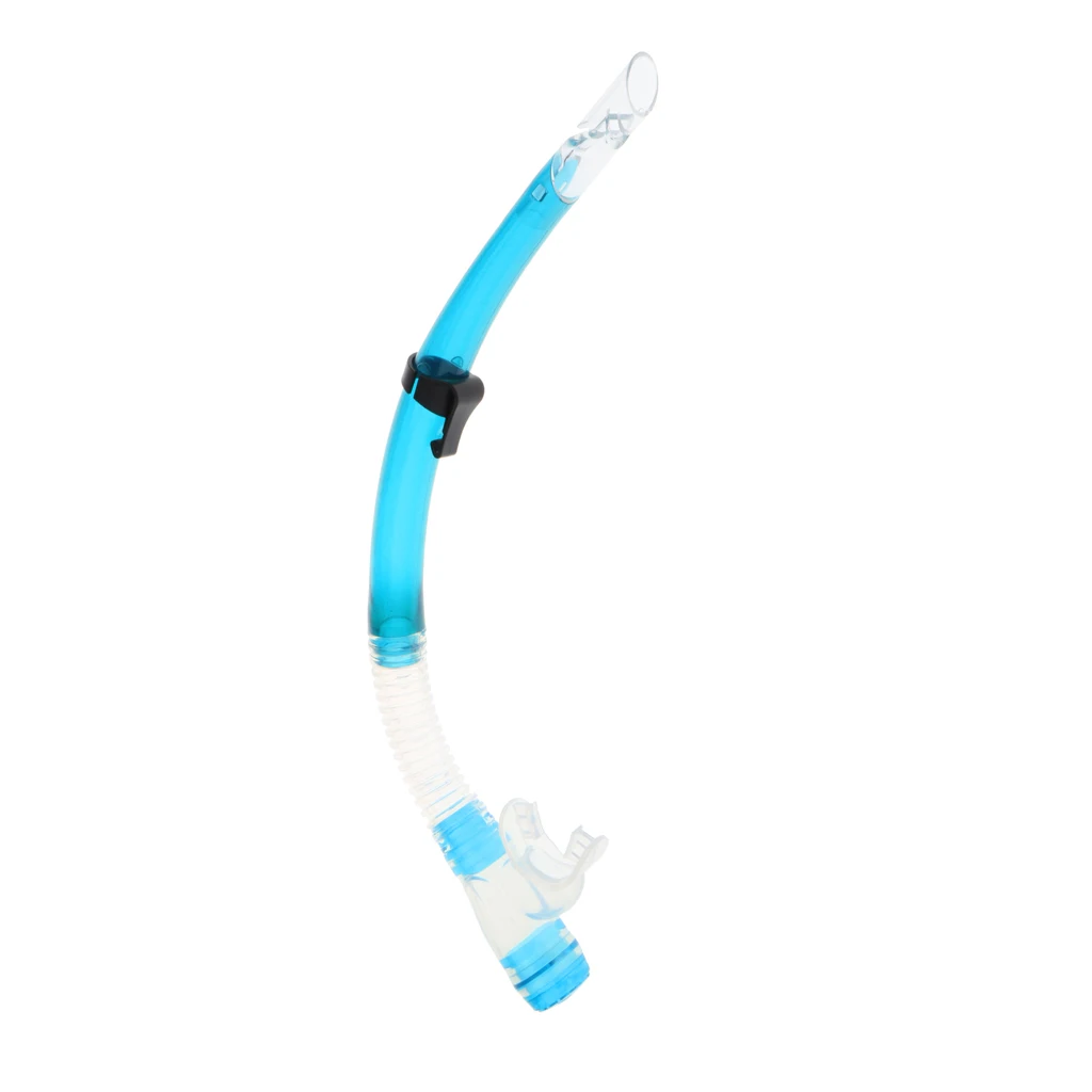 Semi Dry Snorkel Swim Training Diving Underwater Breath Tube Mouthpiece w/ Clip