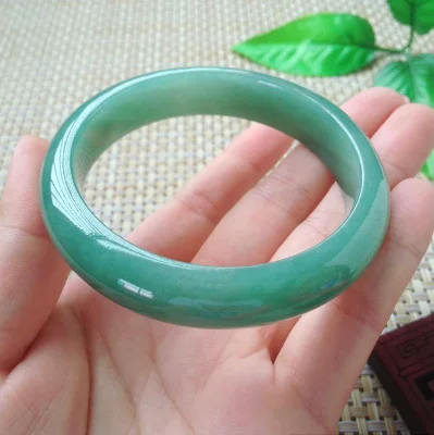 

Natural Burmese Jadeite Oil Cyan 54-64mm Bracelet Elegant Princess Jewelry For Mom For Girlfriend
