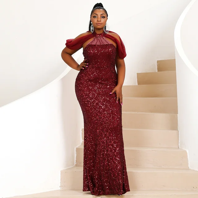 Bisi Sequin African Long Gown