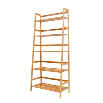 

Bamboo Ladder Bookshelf Landing Simple Multi-layer Shelf Storage Modern Student Bookshel