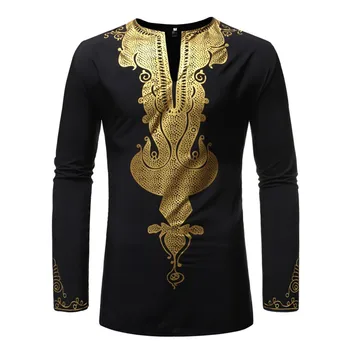 

Mens Black African Dashiki Print Dress Shirts 2020 Fashion Brand Men African Clothes Streetwear Casual Shirt Men Camisas Hombre