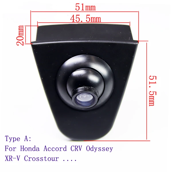 HD CCD Автомобильная камера с логотипом спереди для Honda Civic, Accord, сrv Odyssey XR-V Crosstour Fit City Parking Assist camera - Название цвета: Big Size 51mm