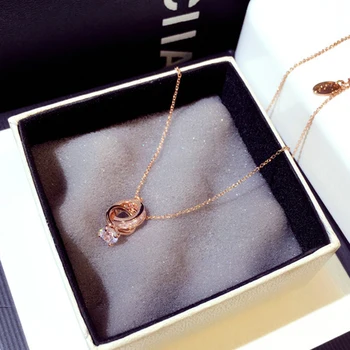 Top Quality Shine Diamond Women Necklace AAA Zirconia Charm Delicate Rhinestone Choker Colar Daily Jewelry Accessories Pendant