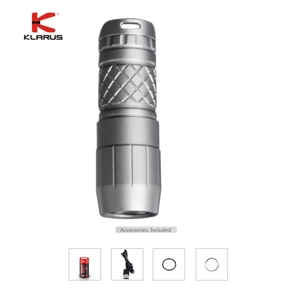 Klarus Mini One Ti 130LM Keychain Flashlight Titanium Torch Rechargeable battery