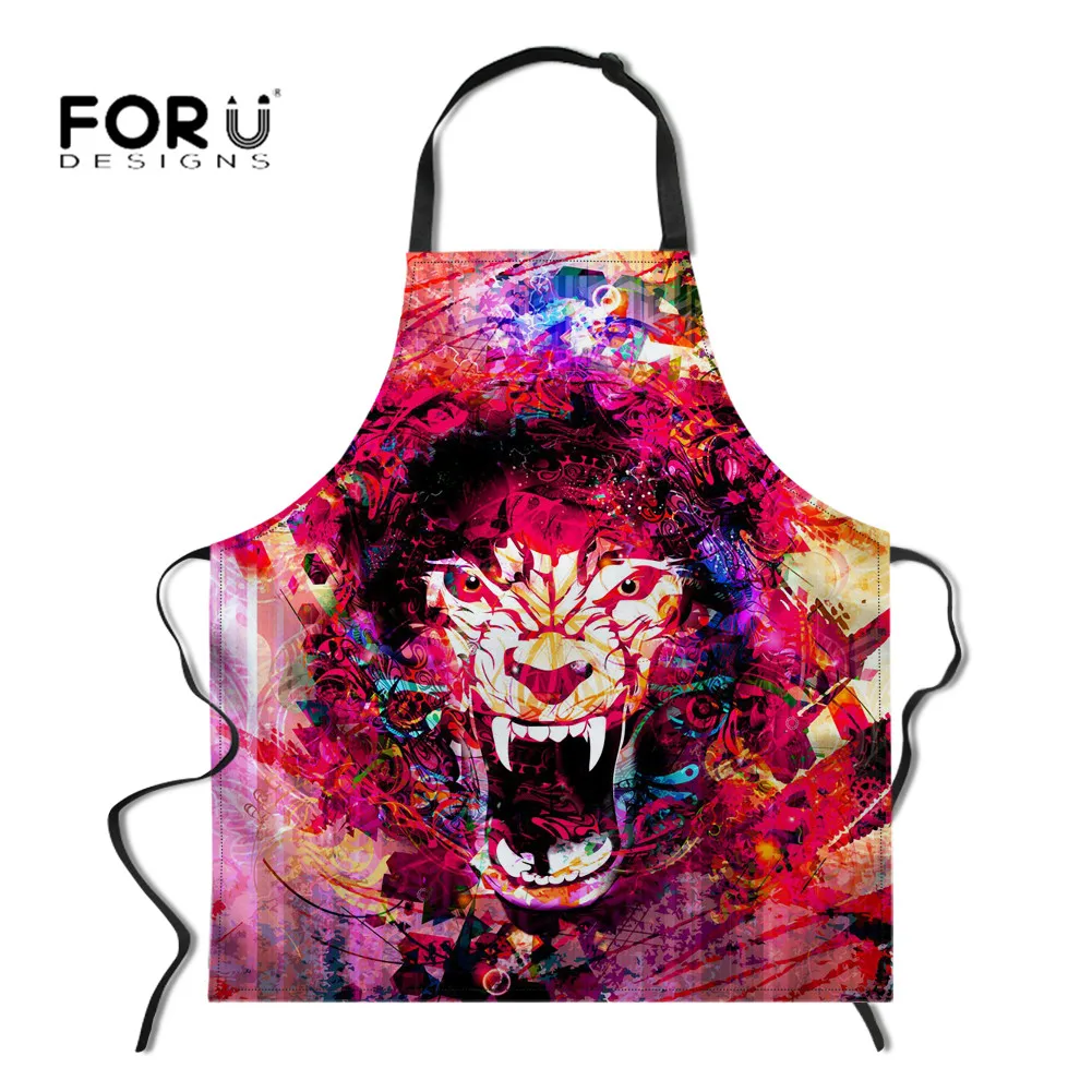 FORUDESIGNS Printing Art Girl Adjustable Kitchen Apron Oil-proof BBQ Dinner Party Baking Delantal for Lady Manicure Aprons - Цвет: YY1446R