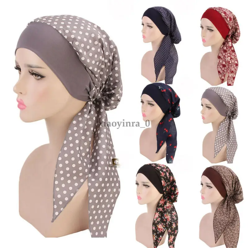 

2020 Women Muslim Hijab Cancer Chemo Hat Turban Cap Cover Hair Loss Head Scarf Wrap
