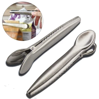 

5PCS Stainless Steel Food Storage Bag Clips Large Portable New Kitchen Storage Food Snack Seal Sealing Bag Clips Sealer Clamp